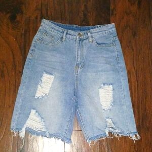 Denim Distressed Women's Shorts